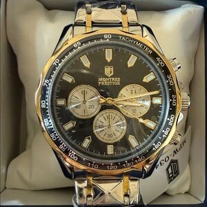 Montres Prestige x INVICTA Silver and Gold Watch